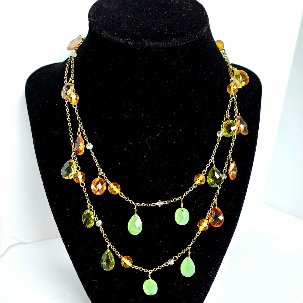 NWT $95 Carolee  jewel-tone rainbow necklace  NWT